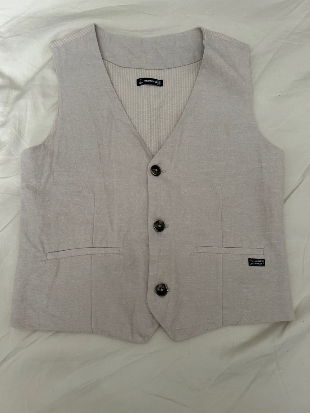 Mayoral Linen Blend Vest — 7yr
